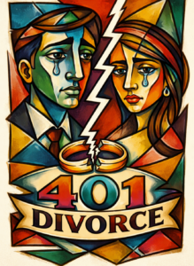 Colorful depiction of divorce emotions.